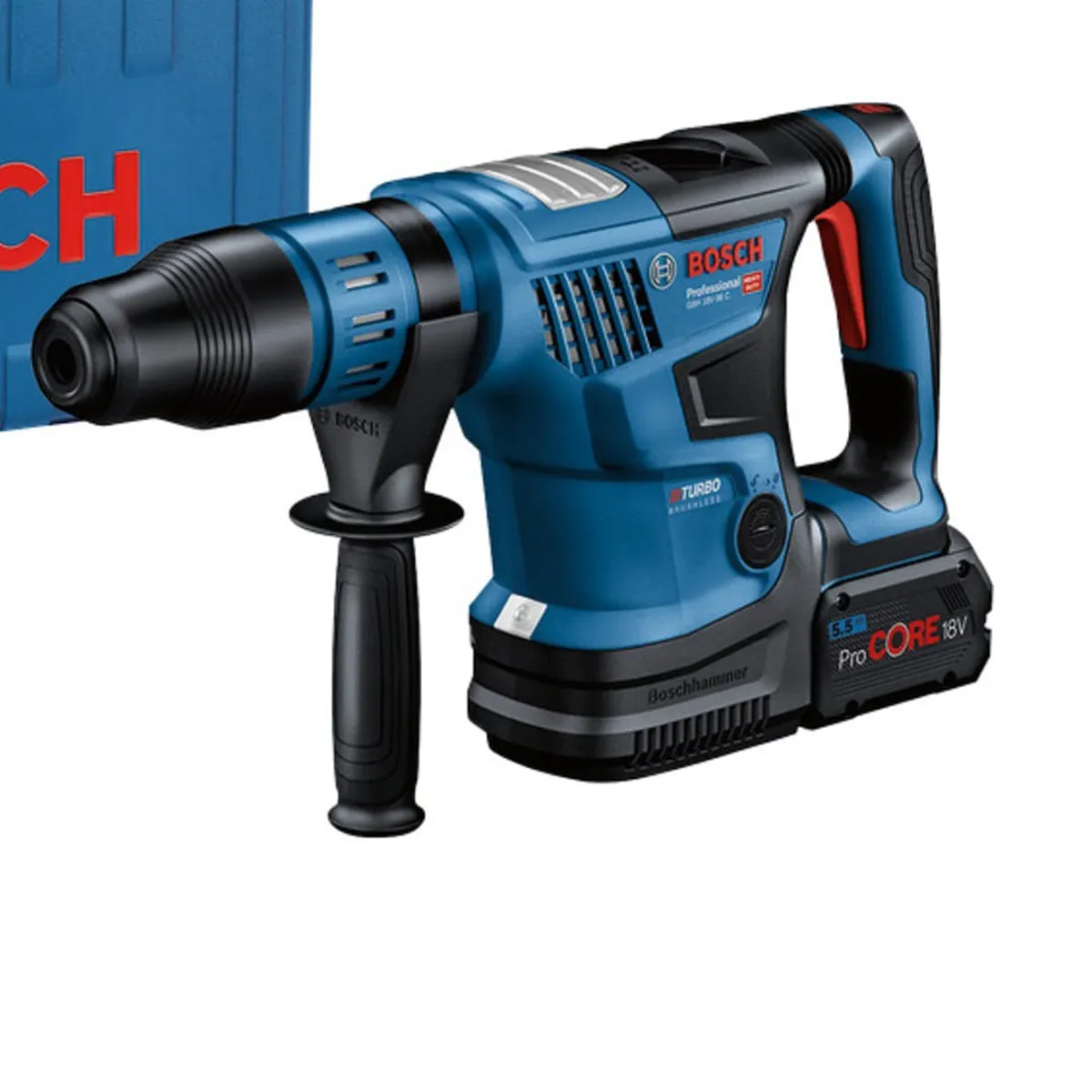 Bosch GBH 18V-36 C Pro BITURBO SDS-Max Rotary Hammer with 2 x 5.5Ah Batteries & Charger in Case 0611915073