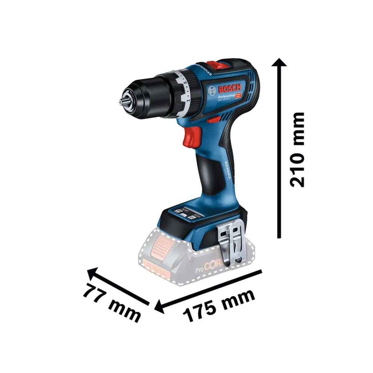 Bosch GSB 18V-90 C Professional Combi Drill 2 x 4.0Ah Batteries & Charger in Case 06019K6171