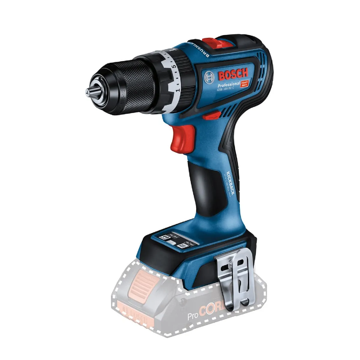 Bosch GSB 18V-90 C Professional Combi Drill Body only for Versatile Drilling Power 06019K6100