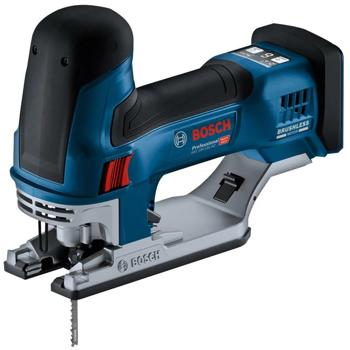 Bosch GST 18V-155 SC Powerful Jigsaw Body Only Cordless Precision Cutting Tool for Professionals 06015B0001