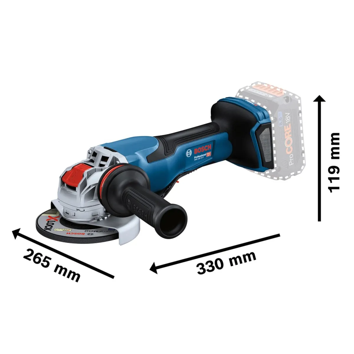 Bosch GWX 18V-15 P Professional BITURBO 125mm Angle Grinder Body Only 06019H6F00