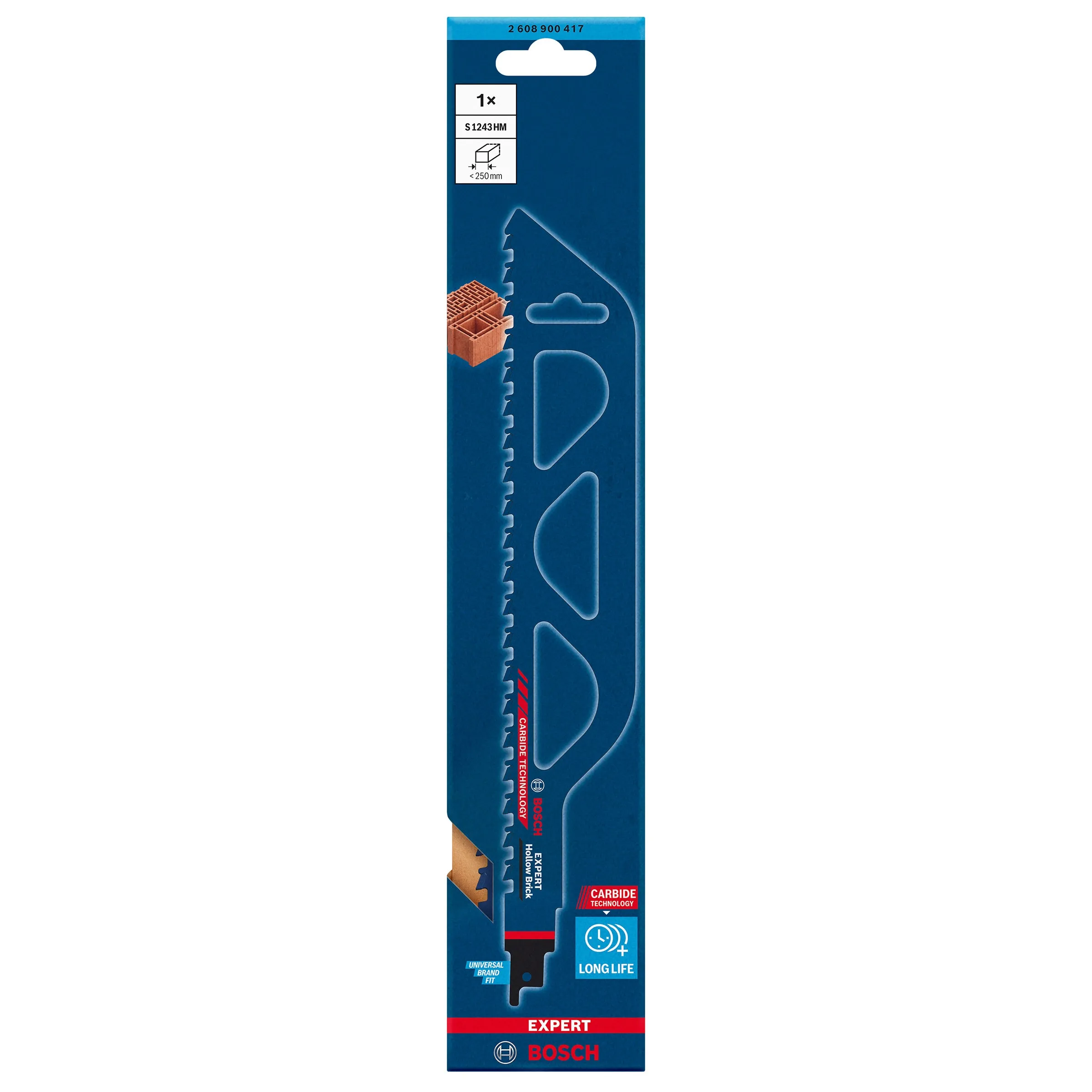 Bosch S1243HM 300mm / 12in Reciprocating Saw Blade CT For Hollow Brick - 2608900417
