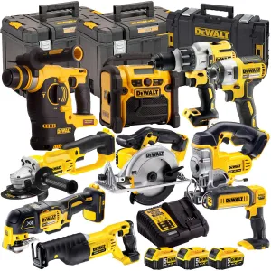 Dewalt 18V 10 Piece Cordless Power Tool Kit with 3 x 5.0Ah Batteries T4TKIT-831