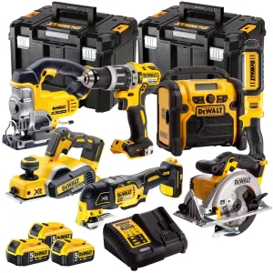 Dewalt 18V 7 Piece Power Tool Kit with 3 x 5.0Ah Batteries & Charger T4TKIT-443