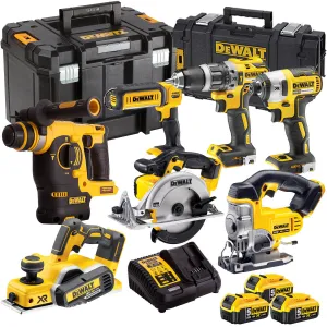 Dewalt 18V 7 Piece Power Tool Kit with 3 x 5.0Ah Batteries T4TKIT-856