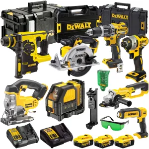 Dewalt 18V 8 Piece Power Tool Kit with 3 x 5.0Ah Battery Charger & Box T4TKIT-12840