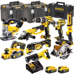 Dewalt 18V 9 Piece Power Tool Kit with 2 x 5.0Ah Batteries T4TKIT-499