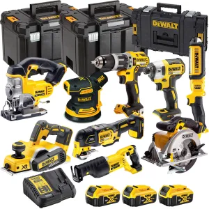 Dewalt 18V 9 Piece Power Tool Kit with 3 x 5.0Ah Batteries T4TKIT-500