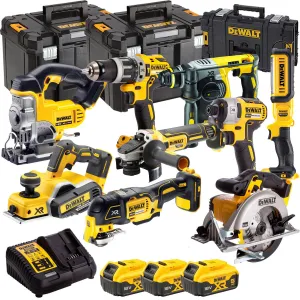 Dewalt 18V 9 Piece Power Tool Kit with 3 x 5.0Ah Battery & Charger T4TKIT-483