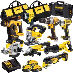 Dewalt 18V XR 9 Piece Power Tool Kit with 3 x 5.0Ah Battery & Charger T4TKIT-844