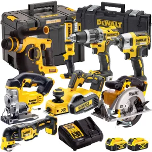 Dewalt 8 Piece 18V Li-ion Kit 2 x 5.0Ah Batteries & Charger DEW-KIT-8M