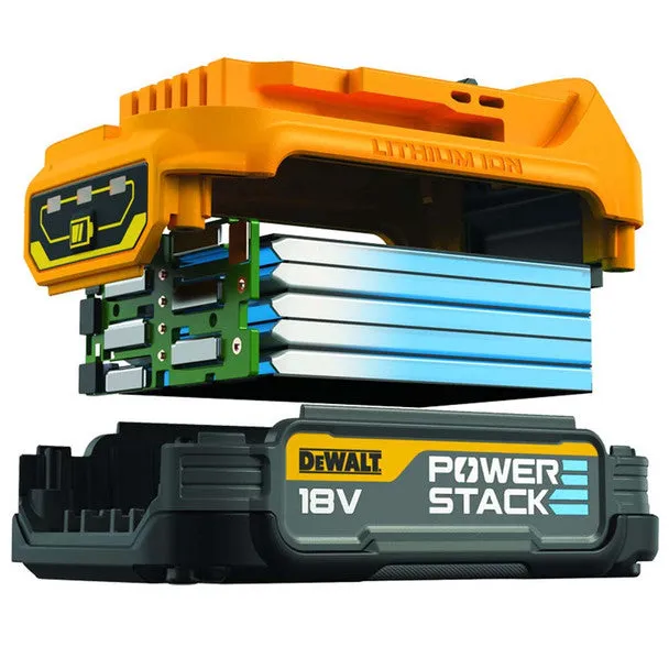Dewalt DCB1102E2 18V Compact Powerstack Battery & Charger Starter Set Essential Power for Tools