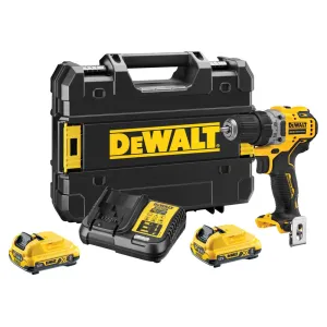 Dewalt DCD701D2 12V XRBrushless Compact Drill Driver with 2 x 2.0Ah Battery Charger & Case