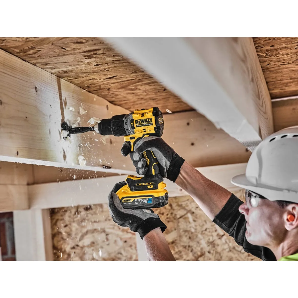 Dewalt DCD805H2T 18V XR Combi Hammer Drill 2 x 5.0Ah Powerstack Batteries Charger & Carry Case
