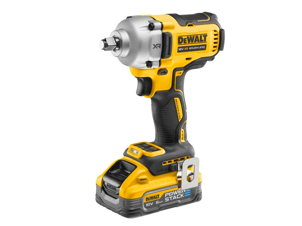 DeWalt DCF891H2T 18V XR 1/2'' Brushless Impact Wrench with 2 x 5.0Ah Batteries Charger & Heavy-duty Kitbox