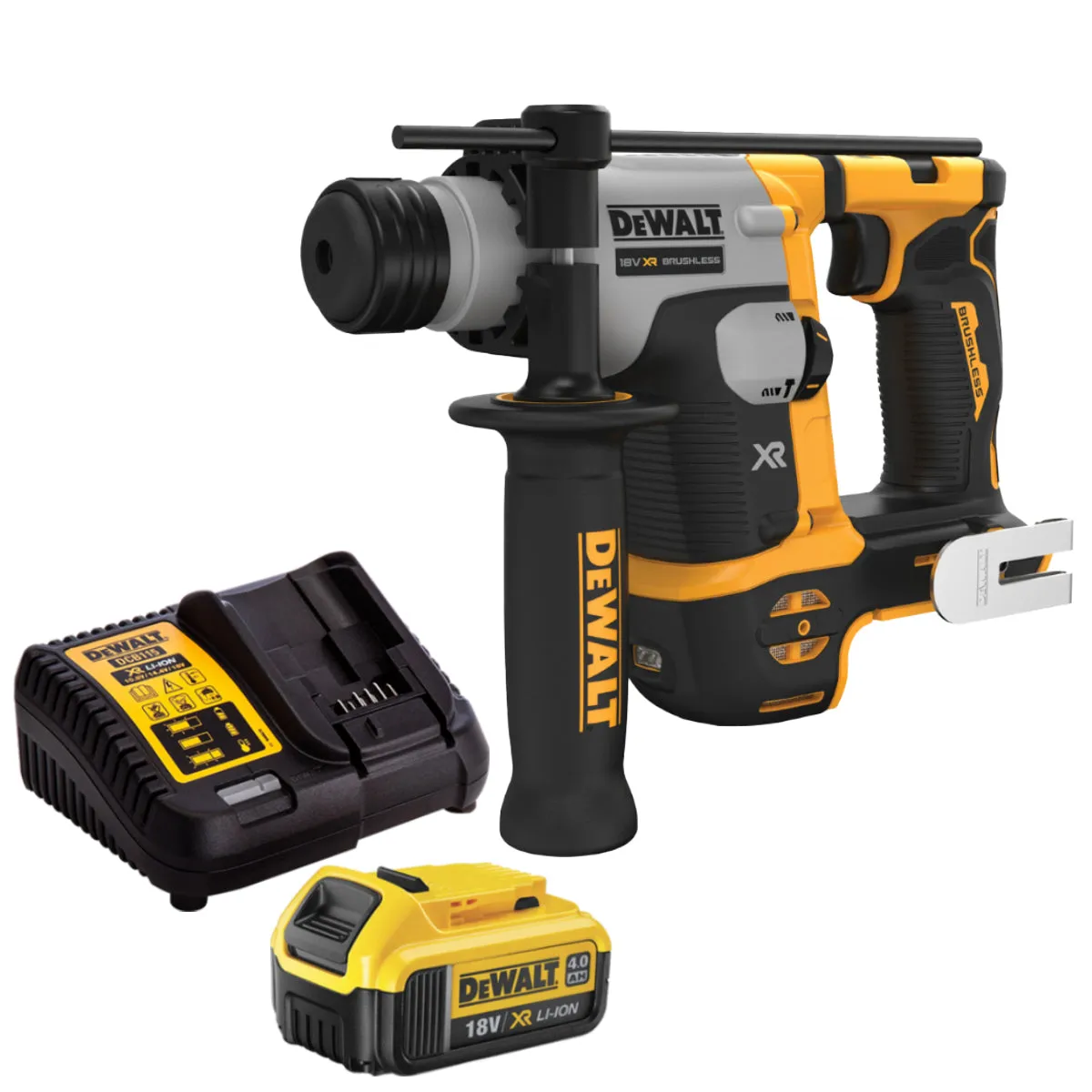 Dewalt DCH172N 18V XR Brushless SDS Plus Rotary Hammer with 1 x 4.0Ah Battery & Charger