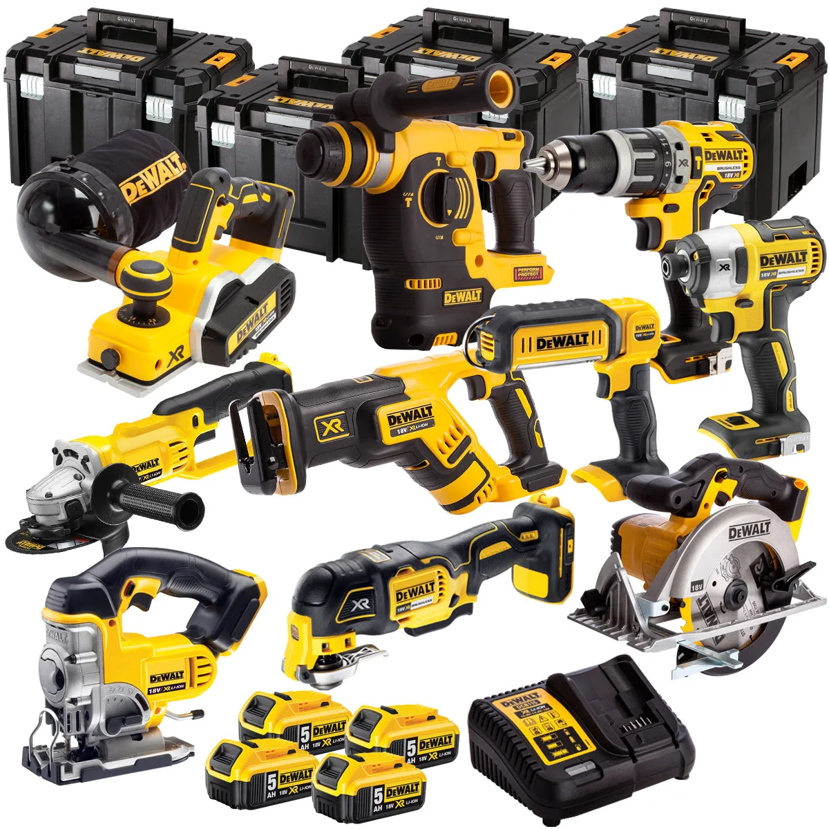 Dewalt DCK665P3T16 18V 10 Piece Power Tool Kit with 4 x 5.0Ah Batteries