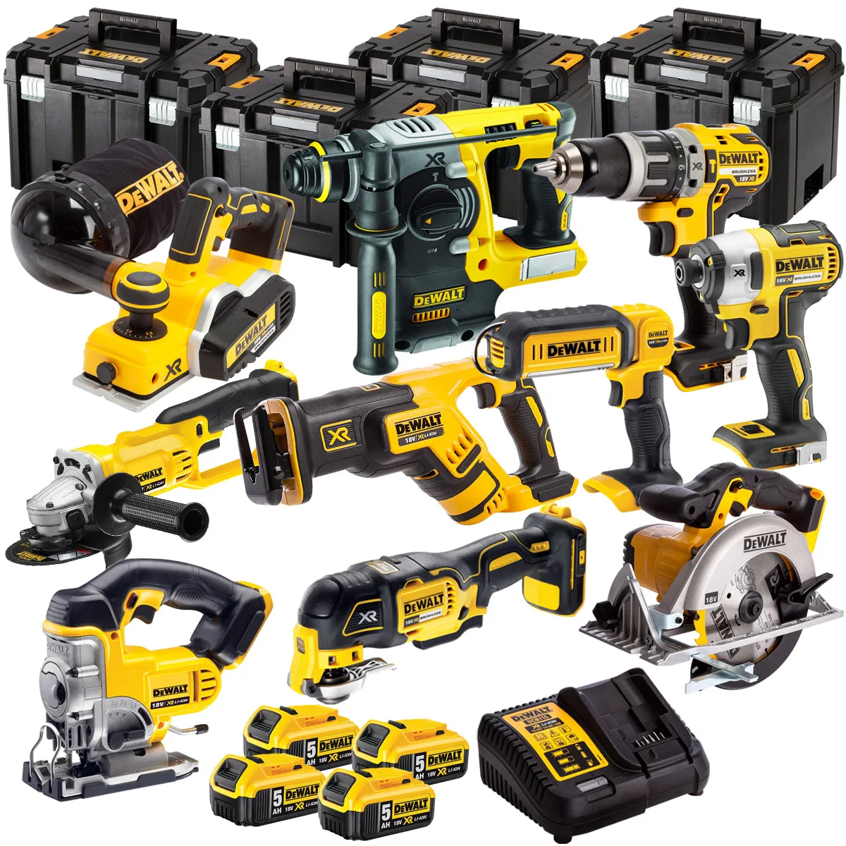 Dewalt DCK665P3T18 18V 10 Piece Power Tool Kit with 4 x 5.0Ah Batteries