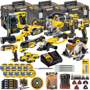 Dewalt DCKT4T10P4A 18V 10 Piece Power Tool Kit with 4 x 5.0Ah Battery Charger & Accessories Set