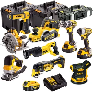 Dewalt DEWKIT91 18V Cordless 9 Piece Kit with 3 x 5.0Ah Batteries & Charger in Case