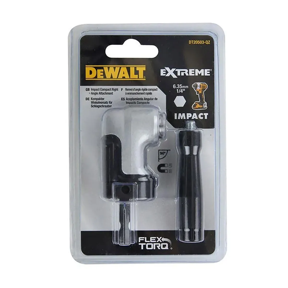 DeWalt DT20503-QZ 1/4 Hex Ultra Compact Impact Right Angle Attachment