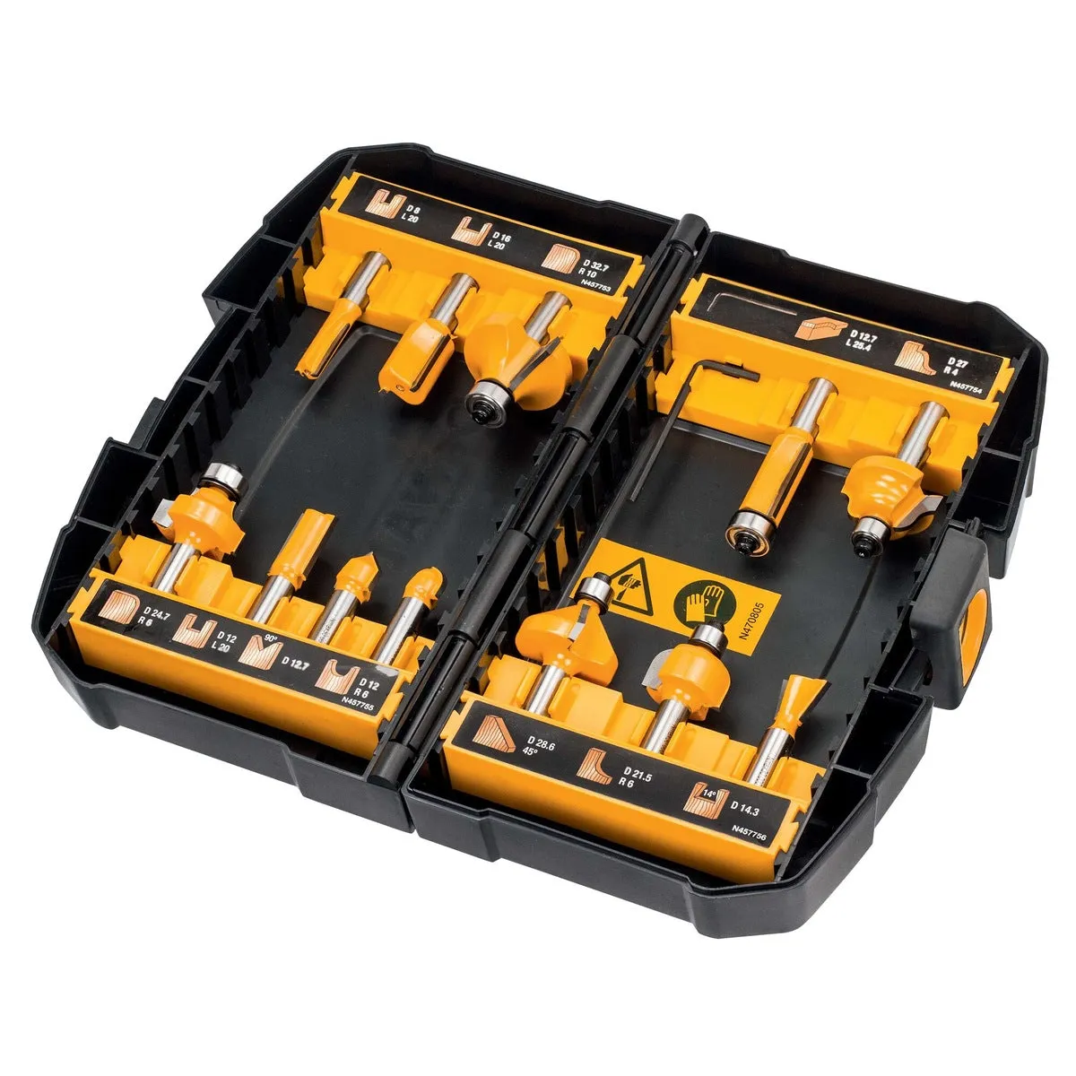 DeWalt DT90016-QZ 8mm Router Bit Set of 12 Pieces