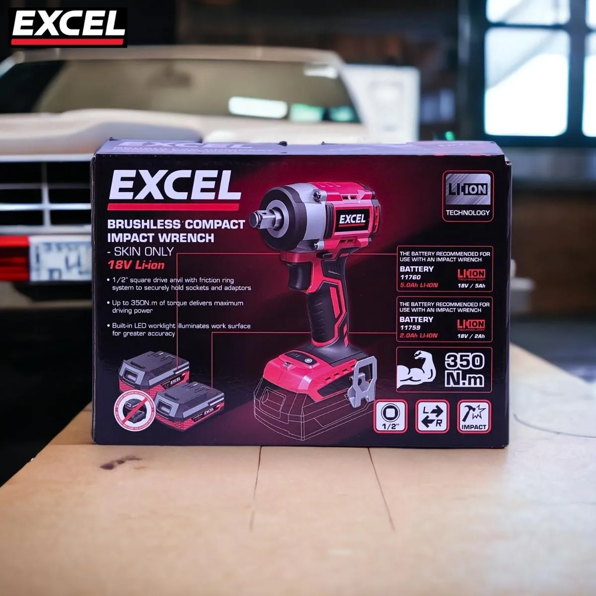 Excel 18V Brushless 1/2 Impact Wrench with Impact Socket