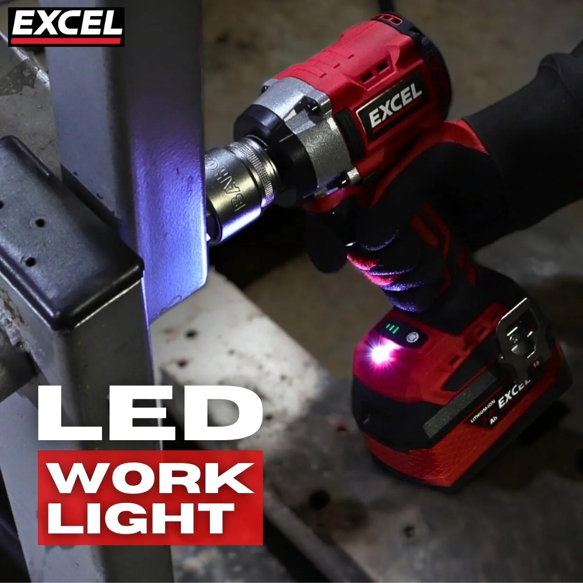 Excel 18V Brushless 1/2 Impact Wrench with Impact Socket