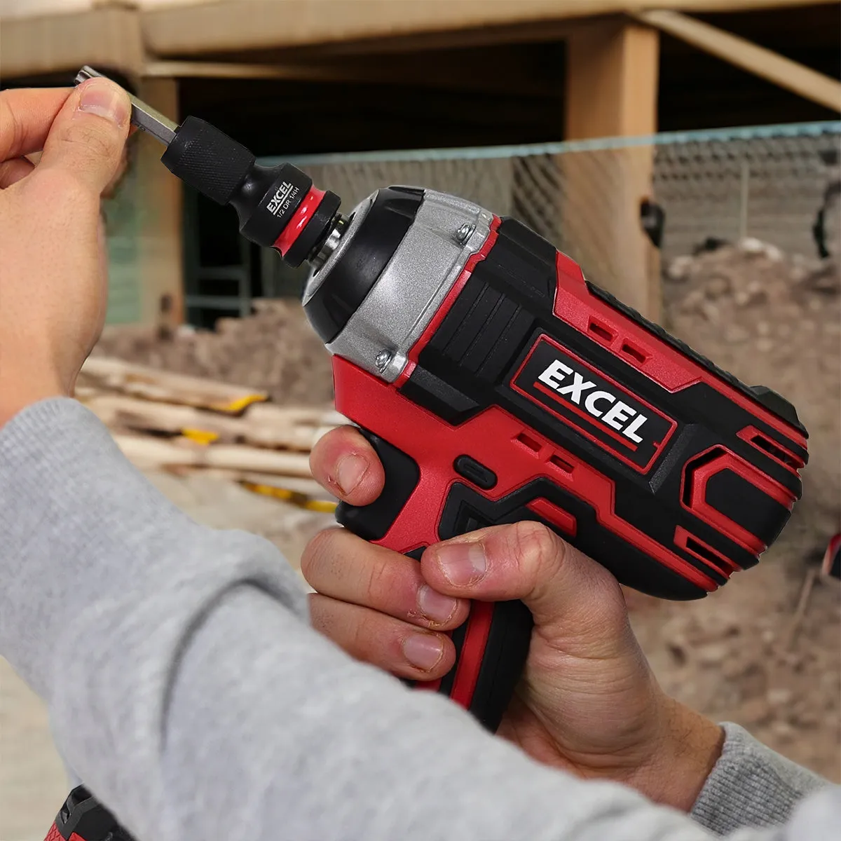 Excel 18V Brushless 1/2 Impact Wrench with Impact Socket