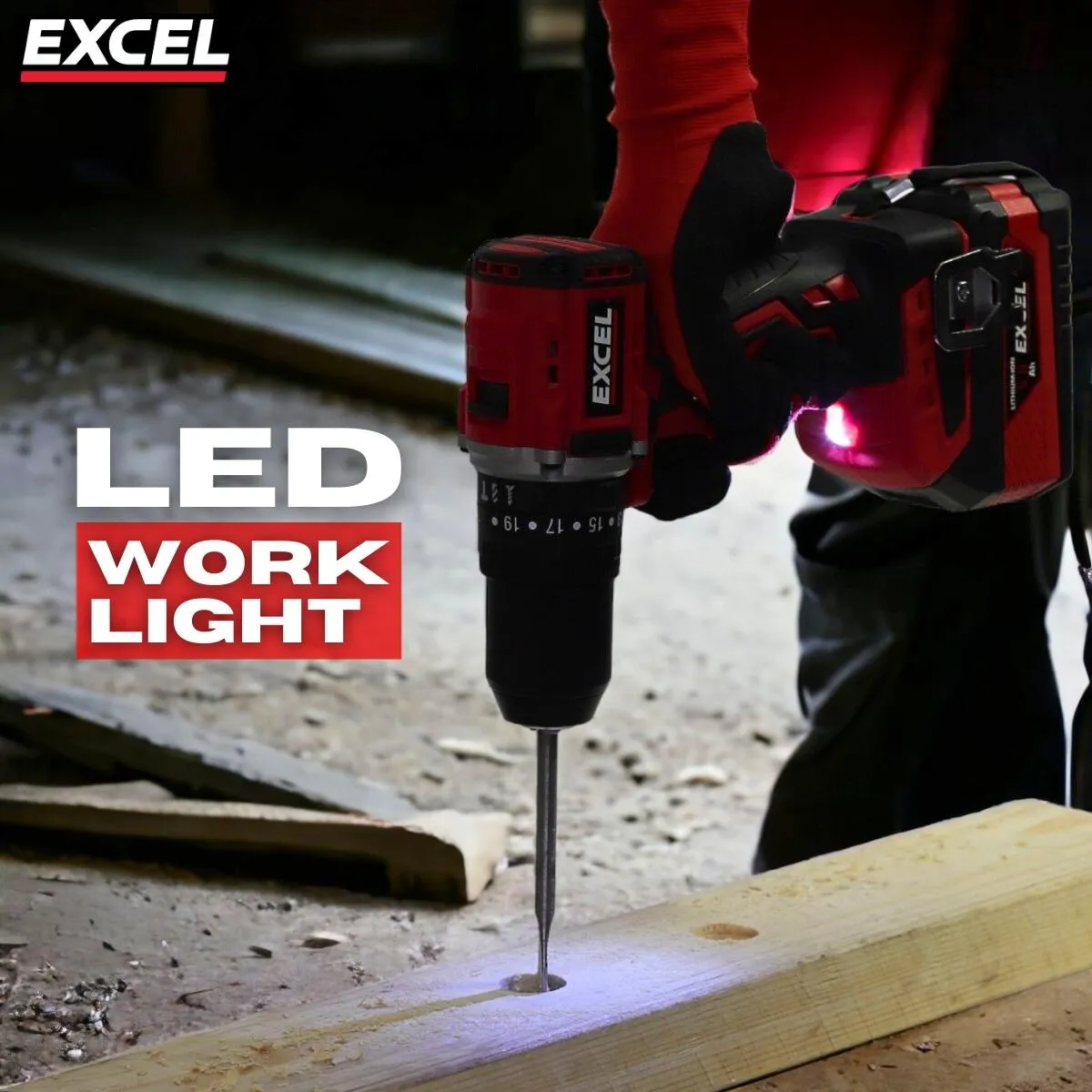 Excel 18V Brushless Combi Drill Body Only (Battery & Charger Not Included)