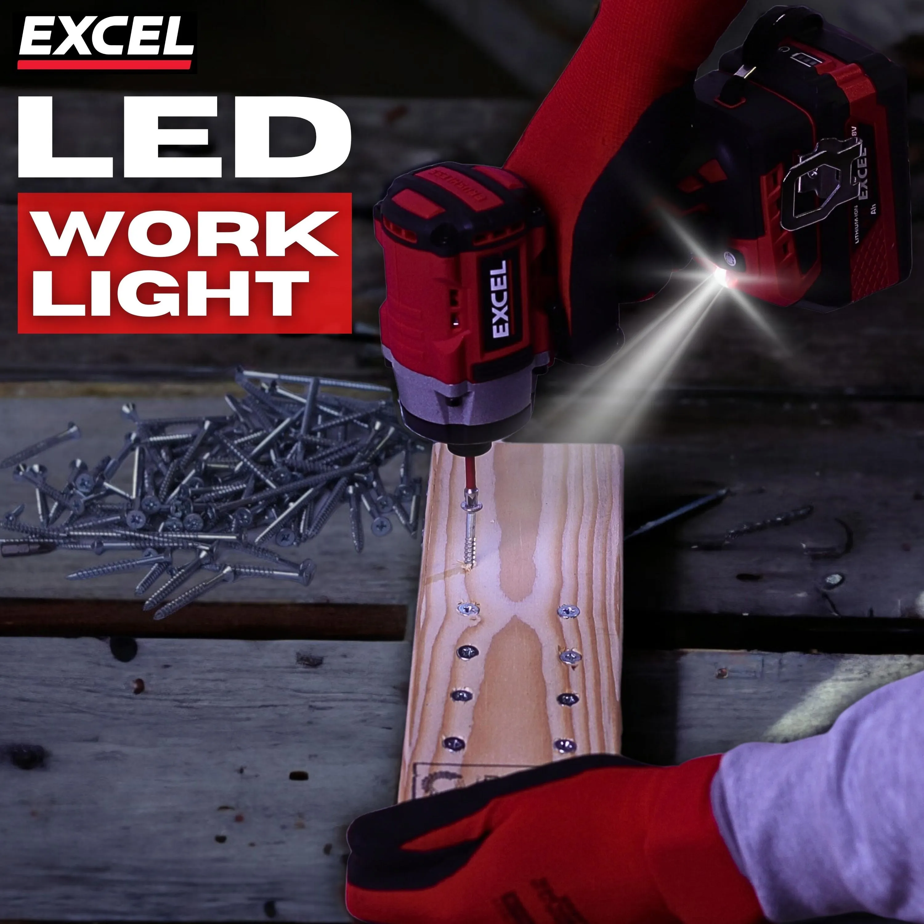 Excel 18V Brushless Twin Pack Impact Driver & Combi Drill with 2 x 4.0Ah Battery & Charger