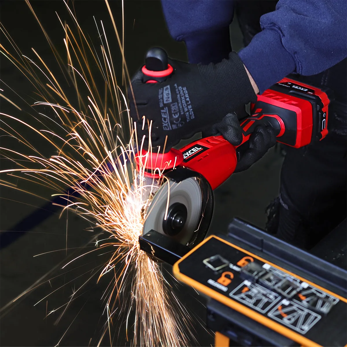 Excel 18V Cordless 115mm Angle Grinder (Battery & Charger Not Included)
