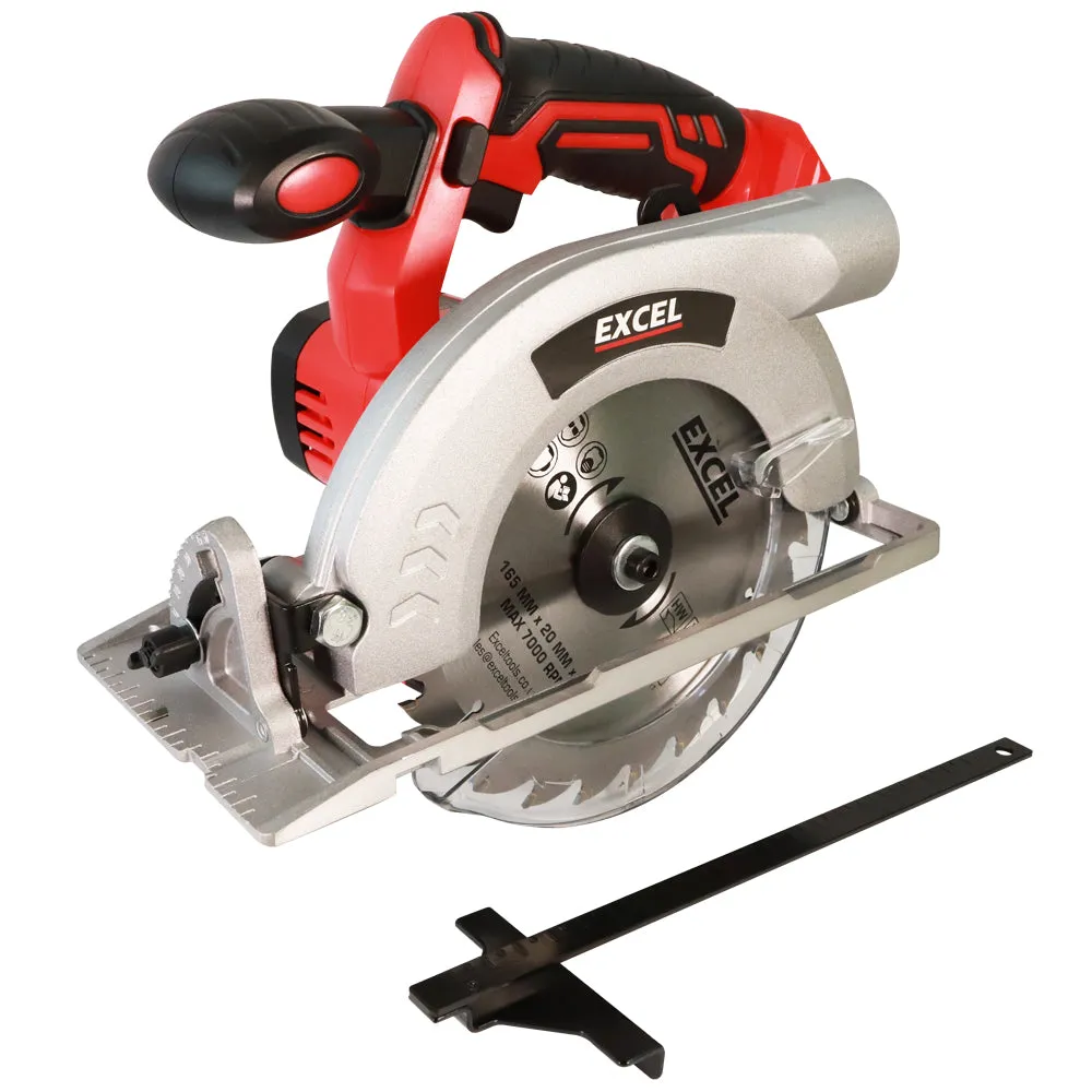 Excel 18V Cordless Circular Saw 165mm with 1 x 2.0Ah Battery & Charger