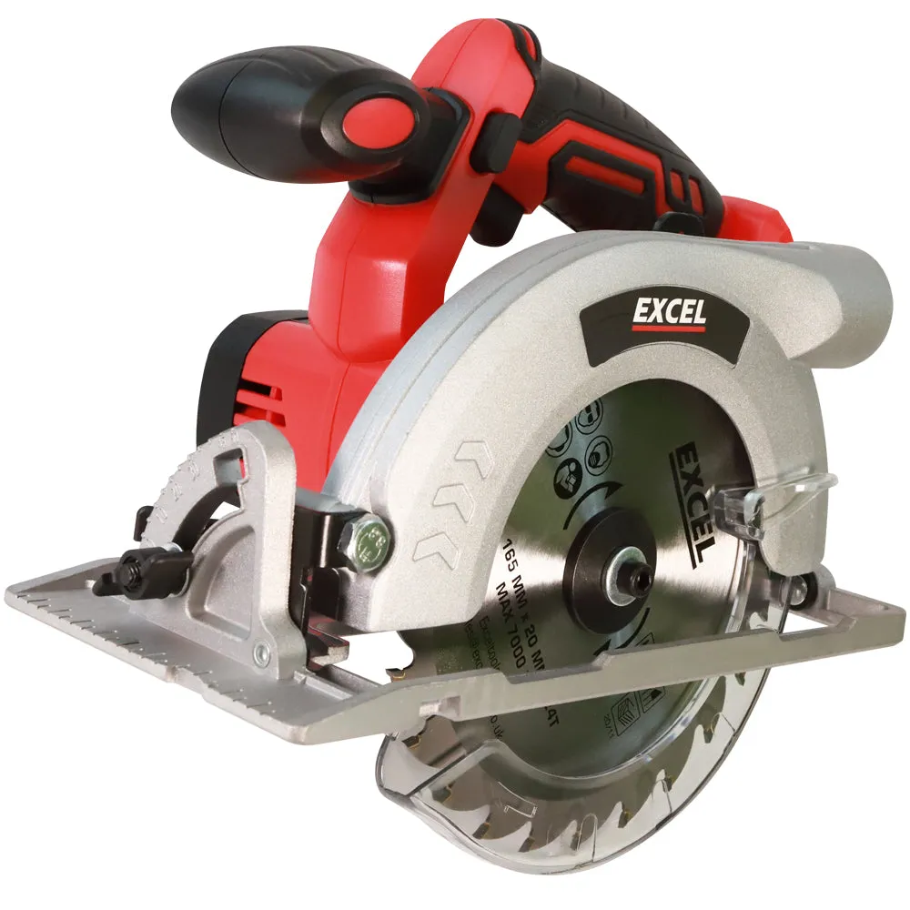 Excel 18V Cordless Circular Saw 165mm with 1 x 2.0Ah Battery & Charger