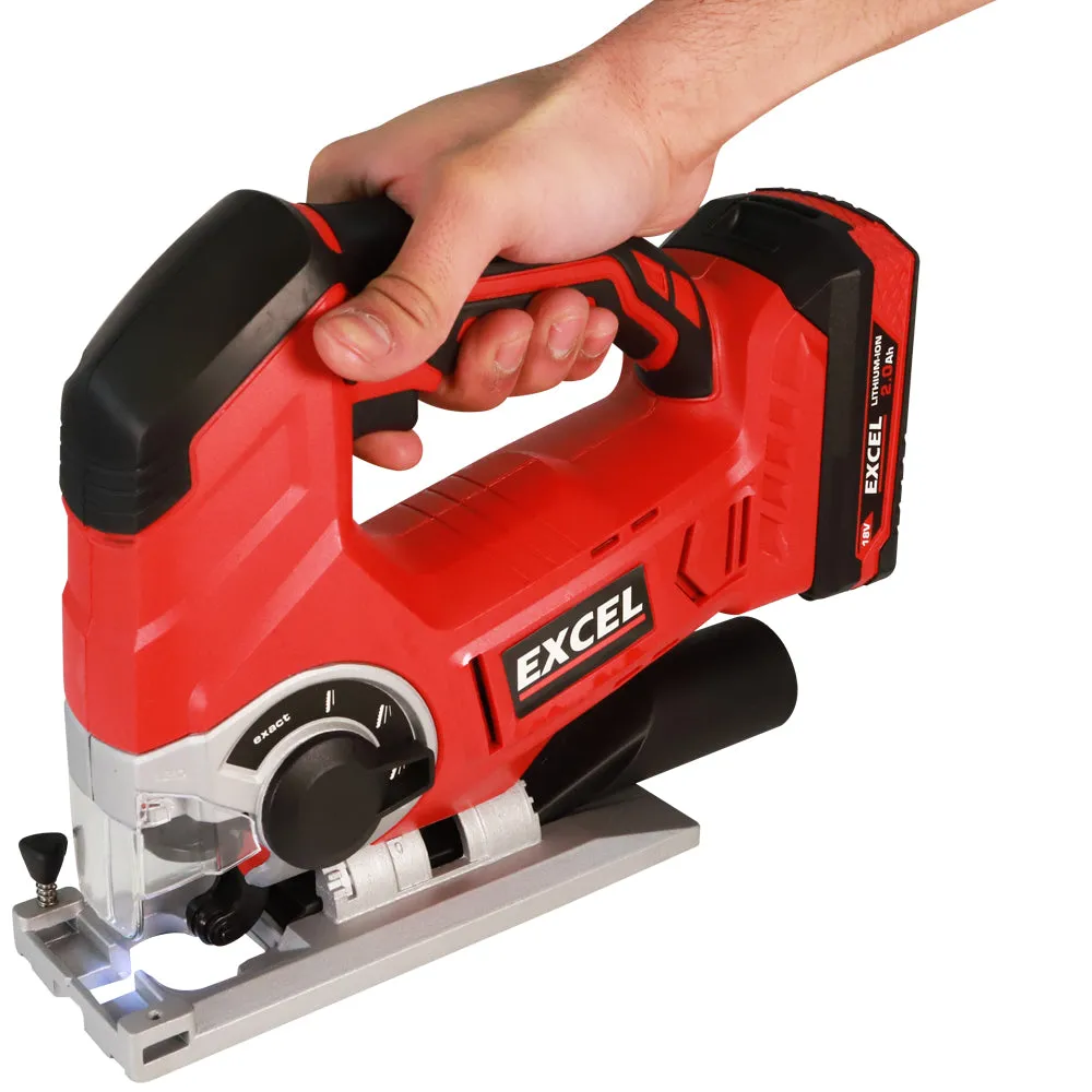 Excel 18V Cordless Jigsaw with 1 x 4.0Ah Battery & Charger EXL581B