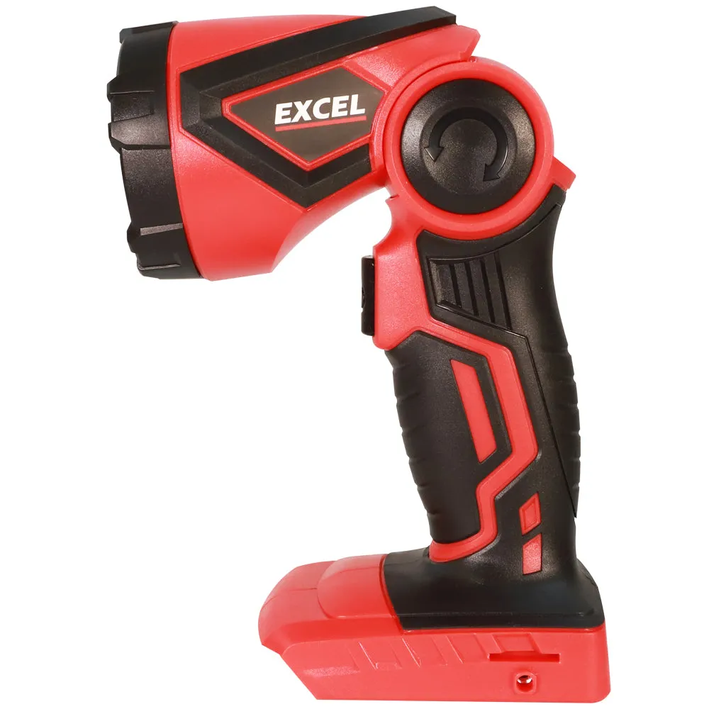 Excel 18V Cordless LED Flashlight Torch (Battery & Charger Not Included)