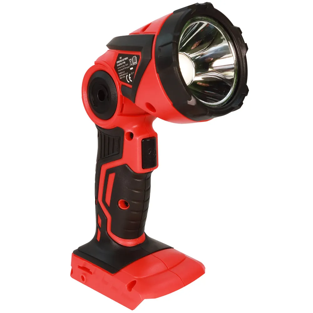 Excel 18V Cordless LED Flashlight Torch (Battery & Charger Not Included)