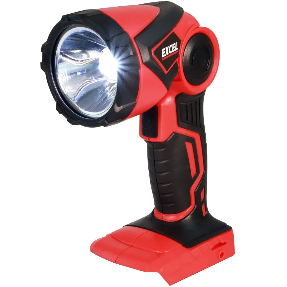 Excel 18V Cordless LED Flashlight Torch (Battery & Charger Not Included)