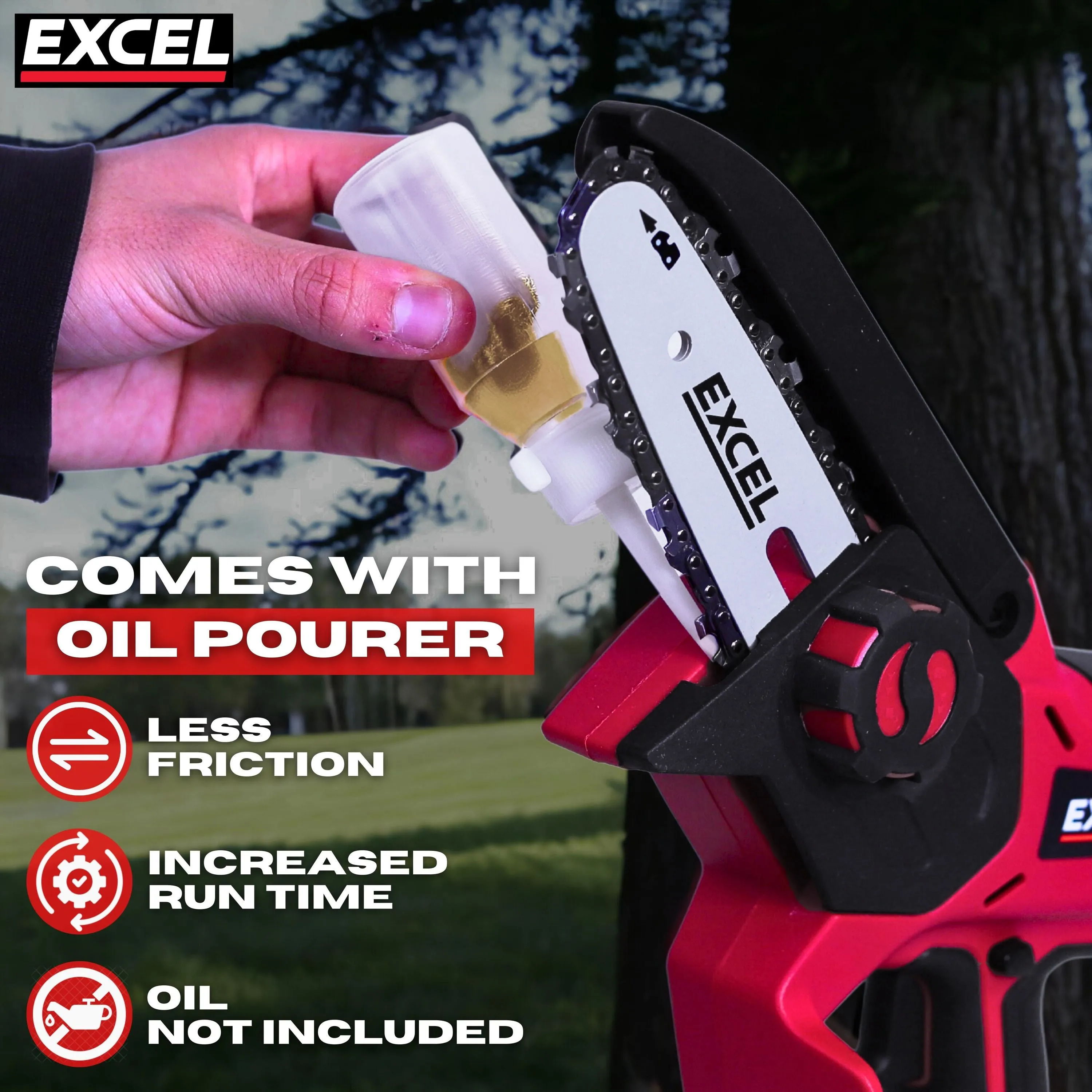 Excel 18V Cordless Mini Chain Saw Body Only (Battery & Charger Not Included)