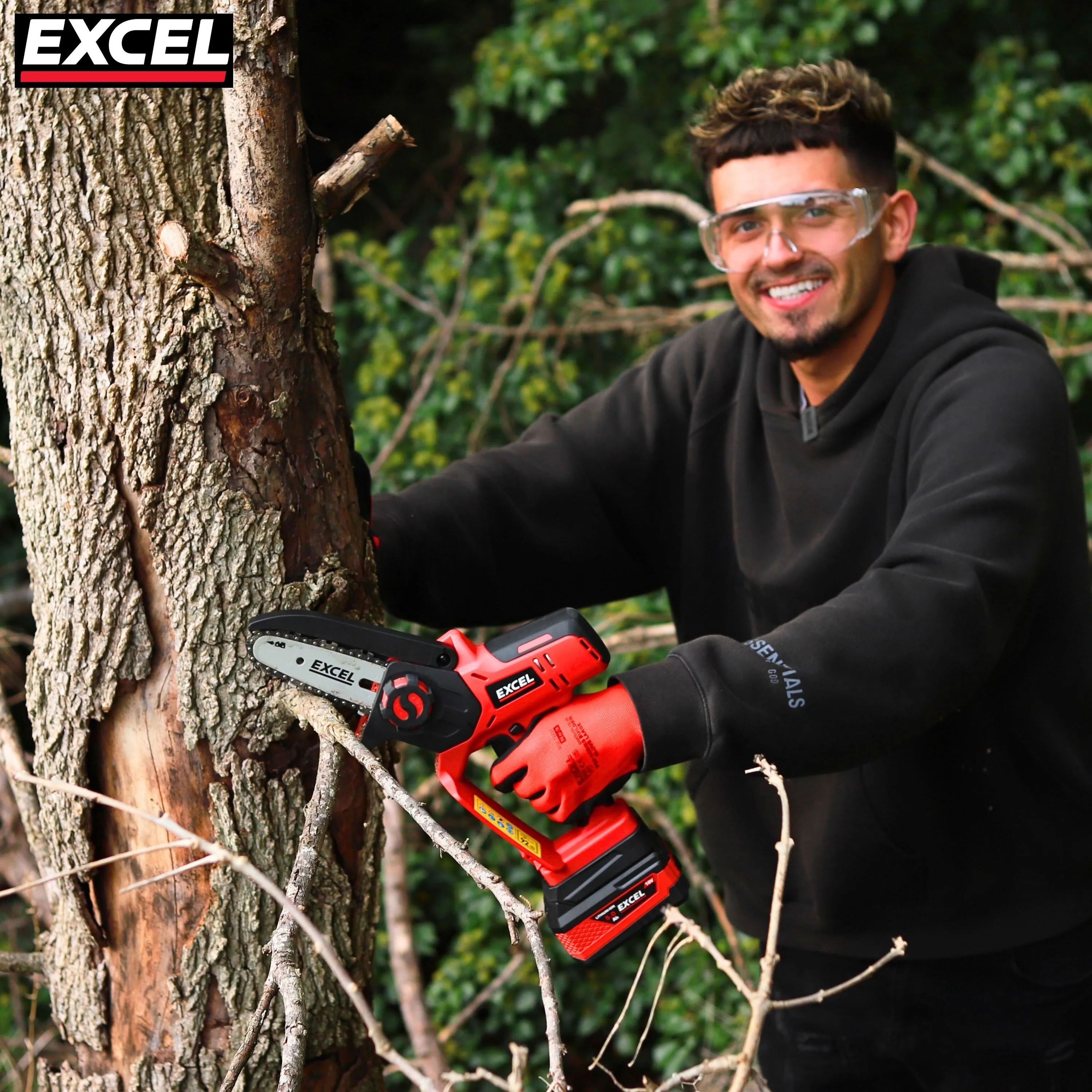Excel 18V Cordless Mini Chain Saw Body Only (Battery & Charger Not Included)