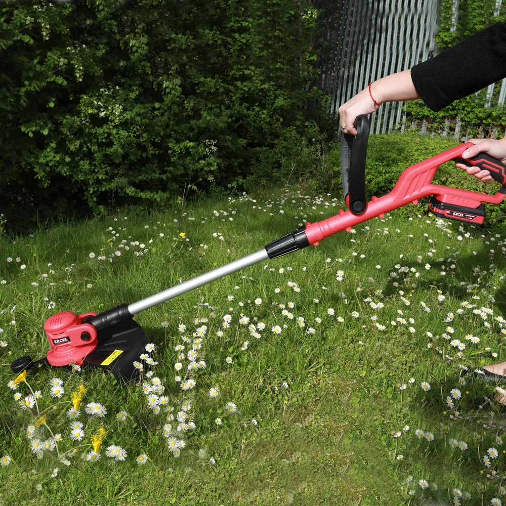Excel 18V Grass Trimmer Cutter with 1 x 2.0Ah Battery & Charger