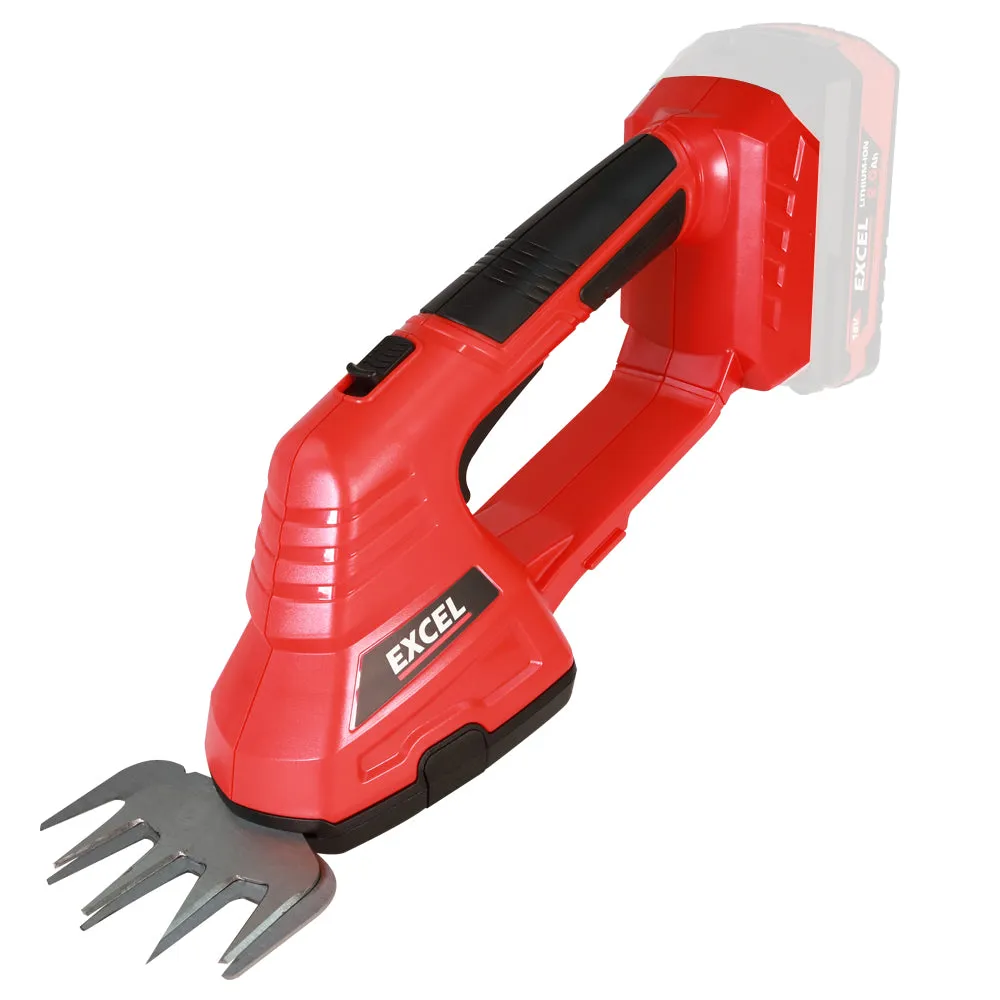 Excel 18V Hedge Trimmer & Grass Shear with 1 x 2.0Ah Battery   Fast Charger EXL5203