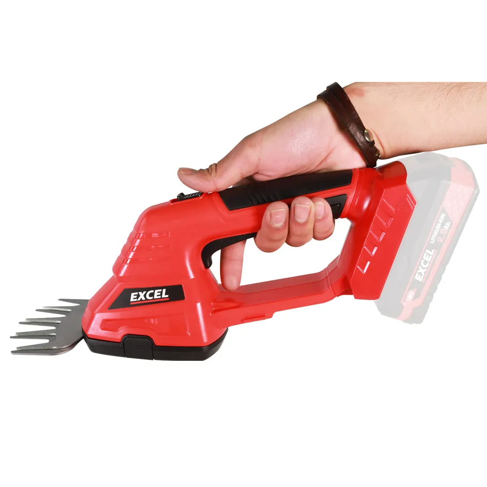 Excel 18V Hedge Trimmer & Grass Shear with 1 x 2.0Ah Battery   Fast Charger EXL5203