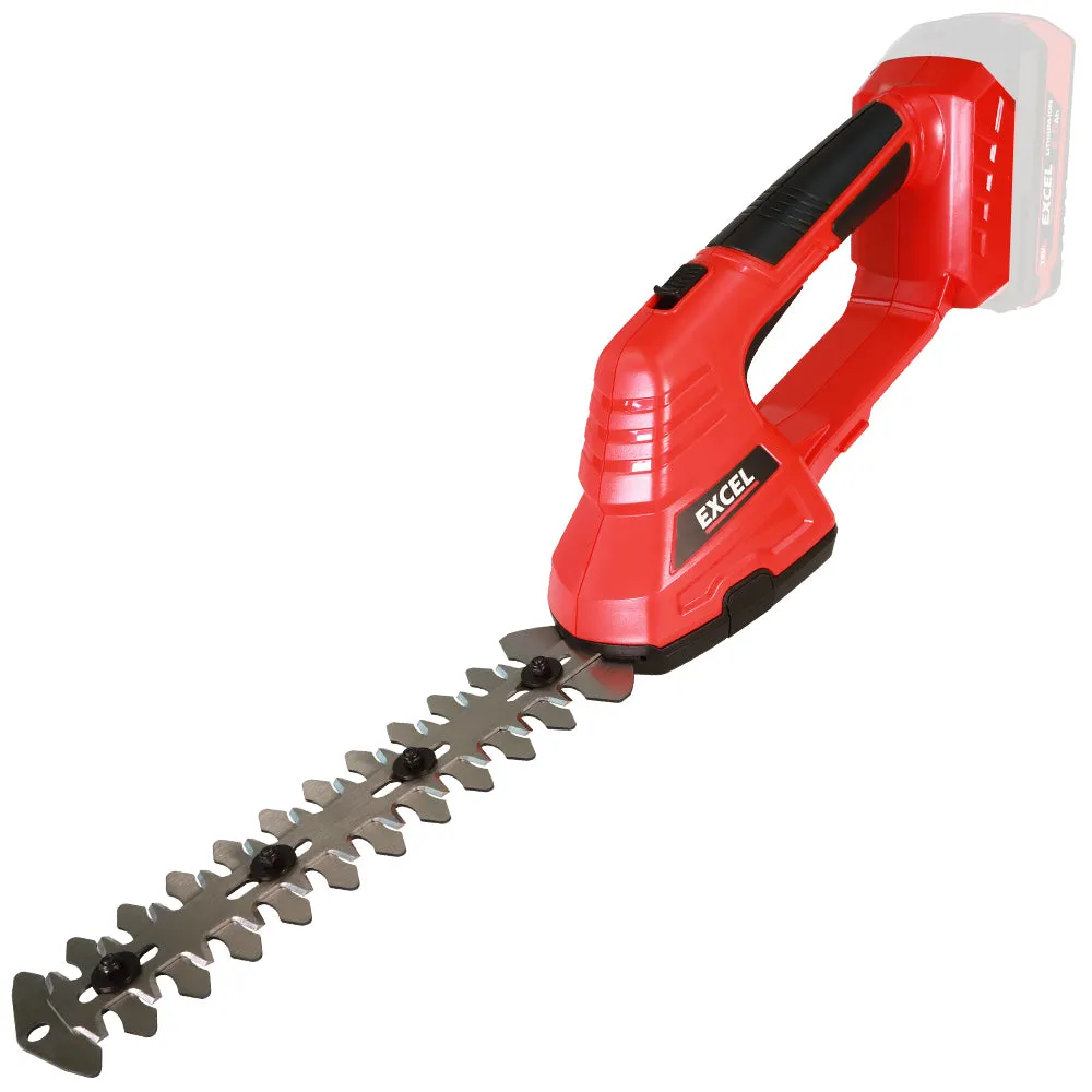 Excel 18V Hedge Trimmer & Grass Shear with 1 x 2.0Ah Battery   Fast Charger EXL5203