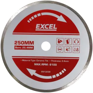 Excel 250mm Wet Tile Cutting Diamond Blade