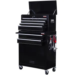 Excel Roller Tool Chest Cabinet 8 Drawers Storage Toolbox Black