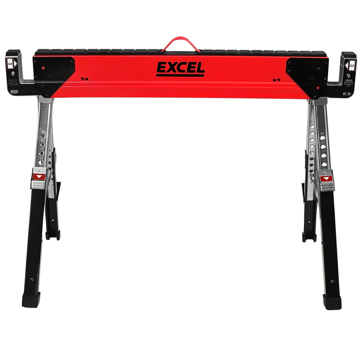 Excel Steel Sawhorse Heavy Duty Adjustable Legs Twin Pack 1178Kg Capacity