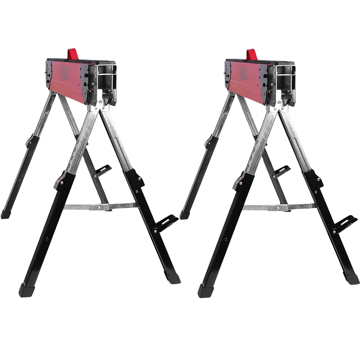 Excel Steel Sawhorse Heavy Duty Adjustable Legs Twin Pack 1178Kg Capacity