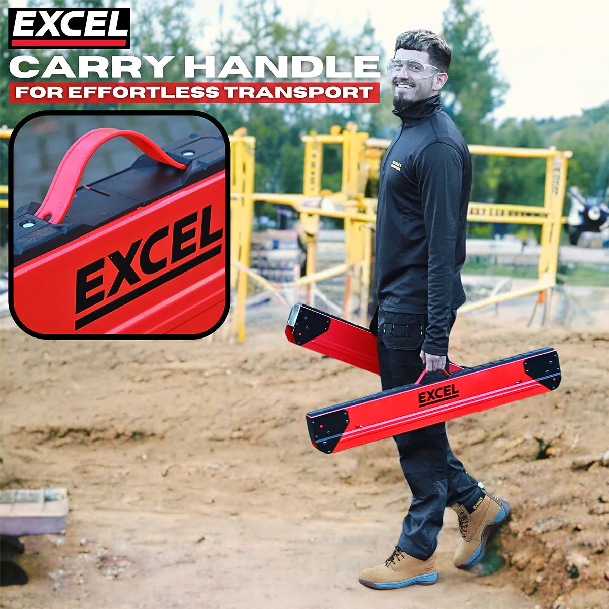 Excel Steel Sawhorse Heavy Duty Adjustable Legs Twin Pack 1178Kg Capacity