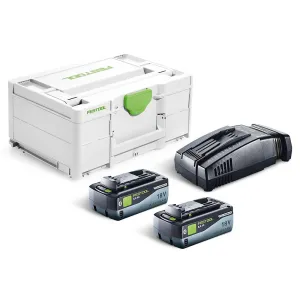 Festool 577329 18V SYS Energy Set With 2 x 8.0Ah Batteries. Charger & Case